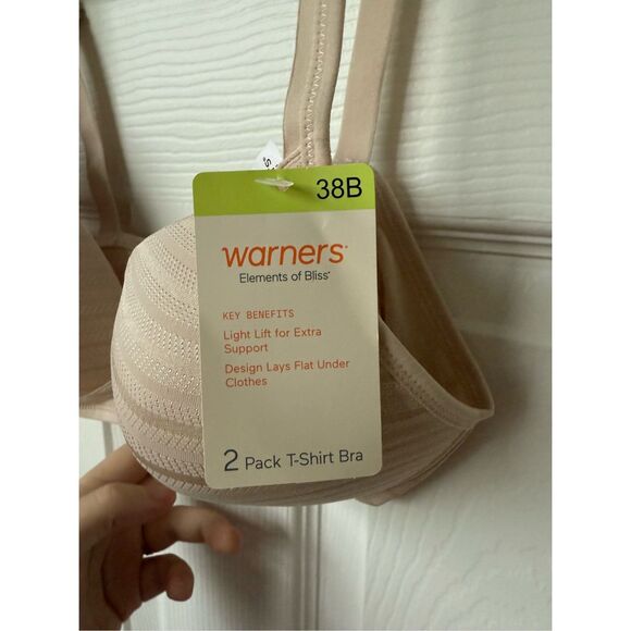 Warner's 38B Wireless Lift T Shirt Bra NEW with Tags Tan - Picture 2 of 4